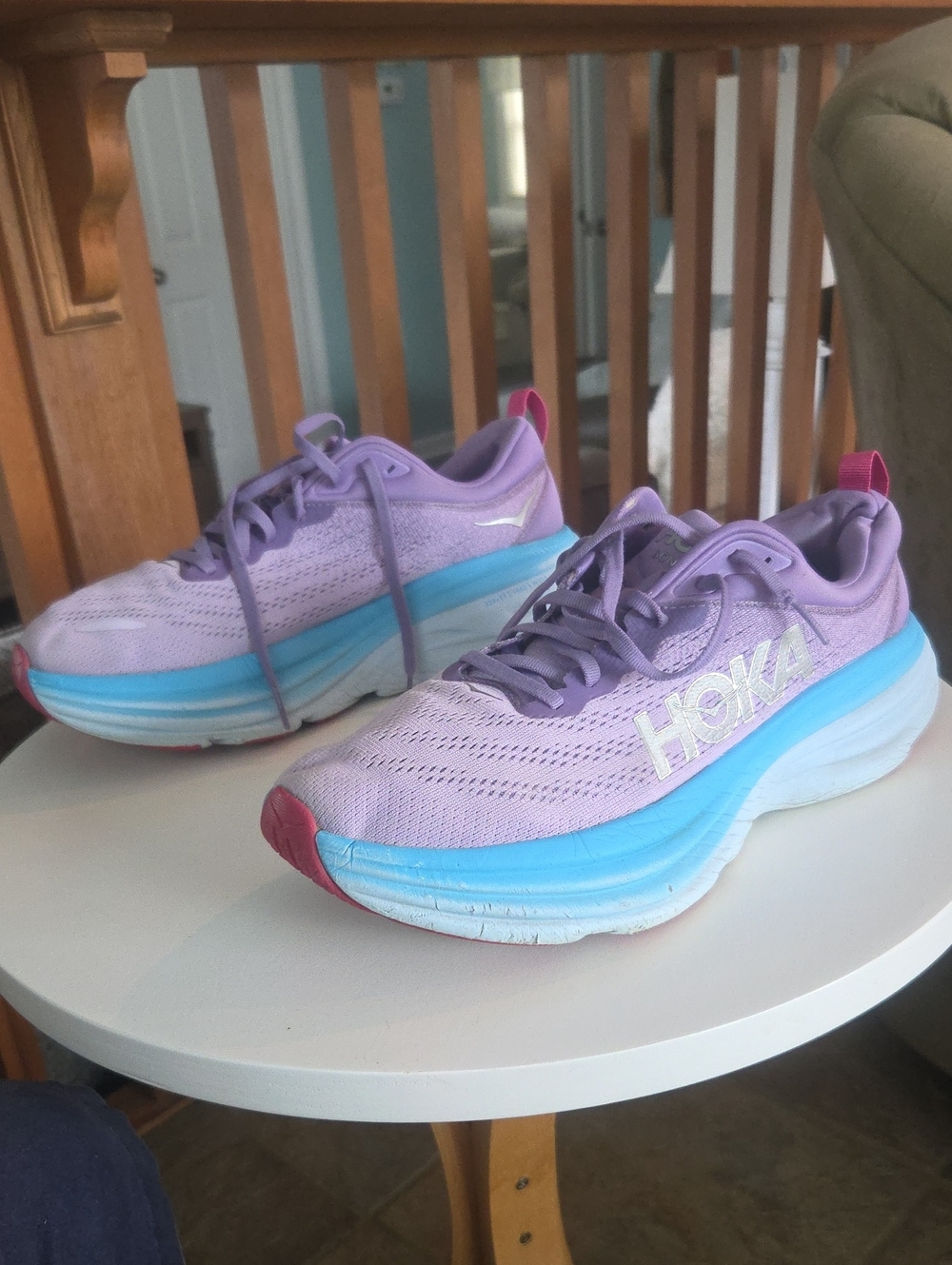 HOKA Women's Lavender Blue Performance Running Shoes Size 10